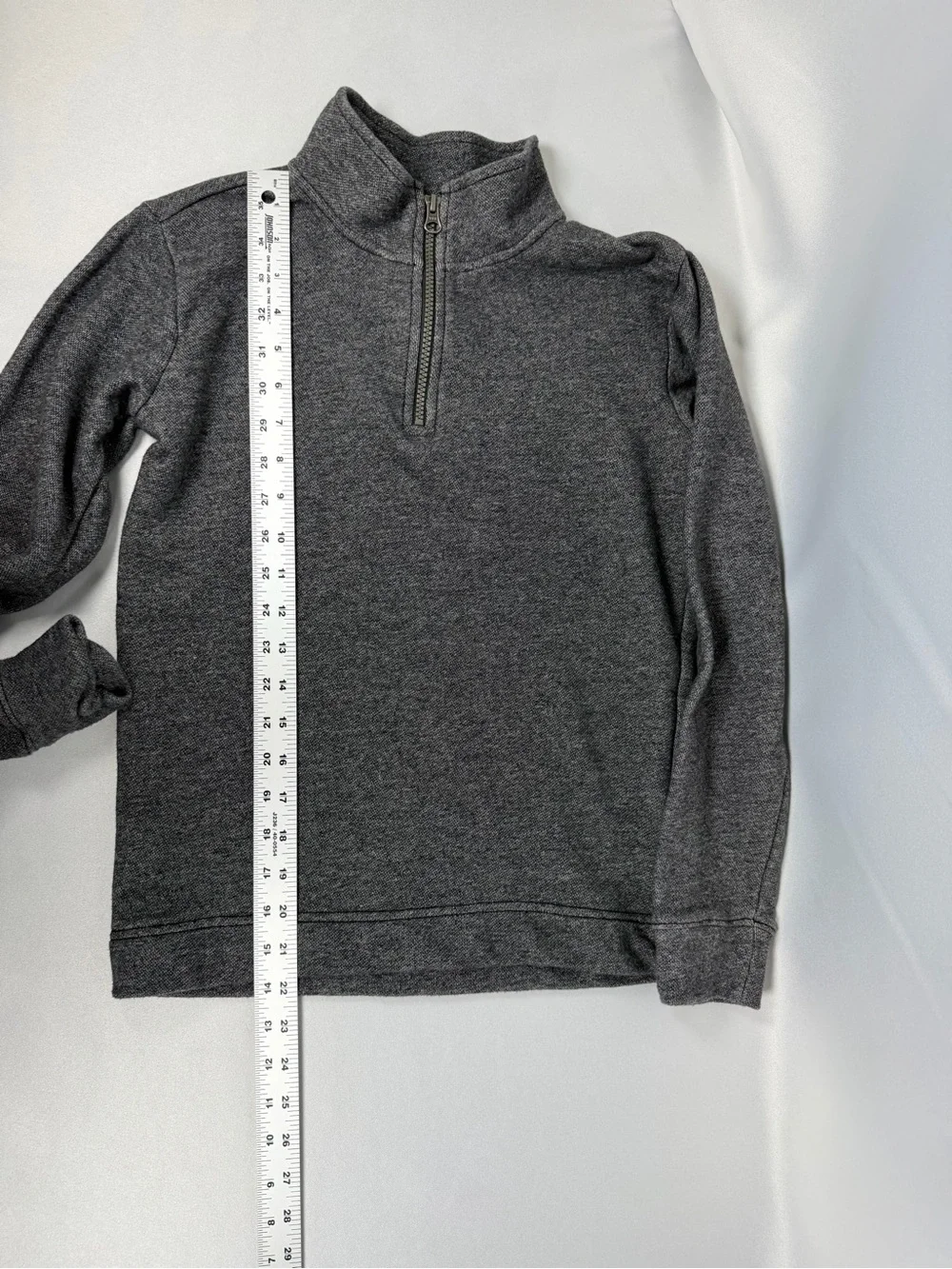 The Children’s Place Boys Quarter‑Zip Pullover | Size L (10/12) | Gray